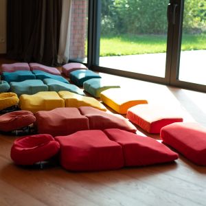 Body cushion 4 delige cover set – chakra kleuren in badstof stretch