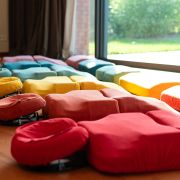 Body cushion 4 delige cover set – chakra kleuren in badstof stretch