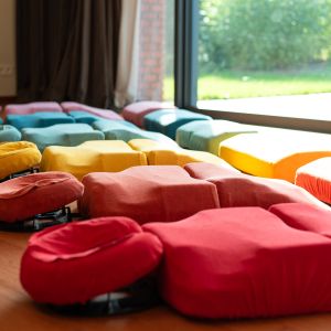 Body cushion 4 delige cover set – chakra kleuren in badstof stretch
